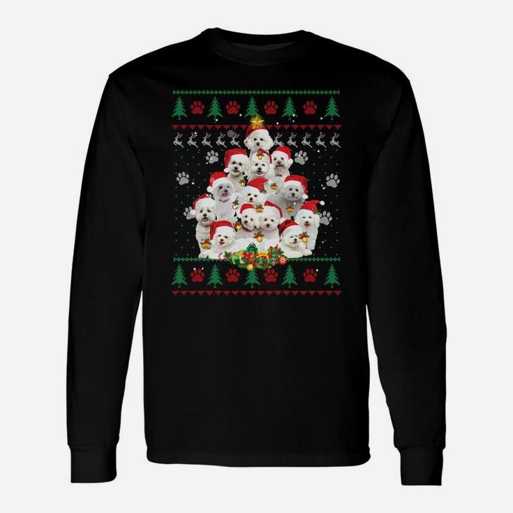 Bichon Frise Christmas Dog Lover Gift Ugly Sweater Xmas Tree Sweatshirt Unisex Long Sleeve