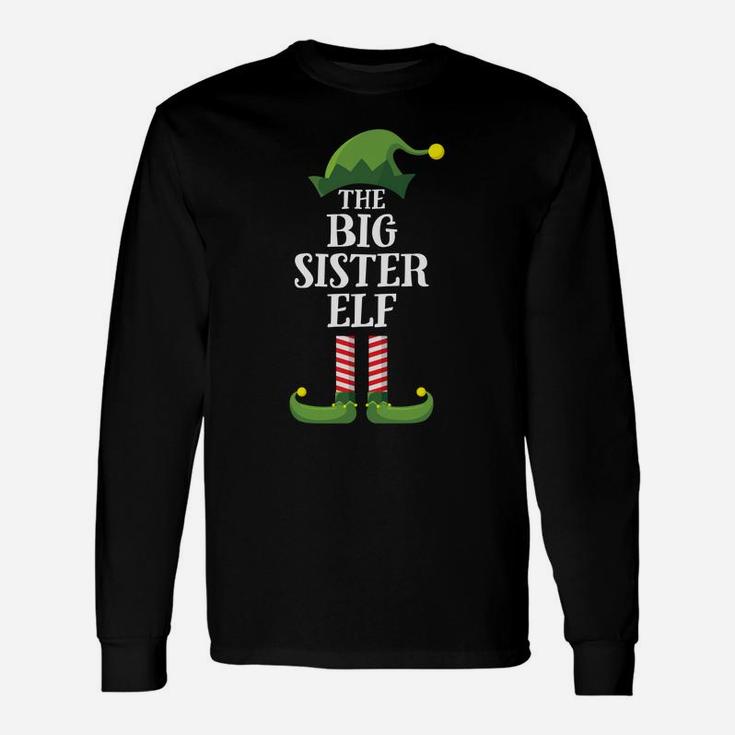 Big Sister Elf Matching Family Group Christmas Party Pajama Unisex Long Sleeve
