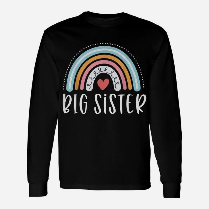 Big Sister Gifts Sibling Family Rainbow Graphic Unisex Long Sleeve