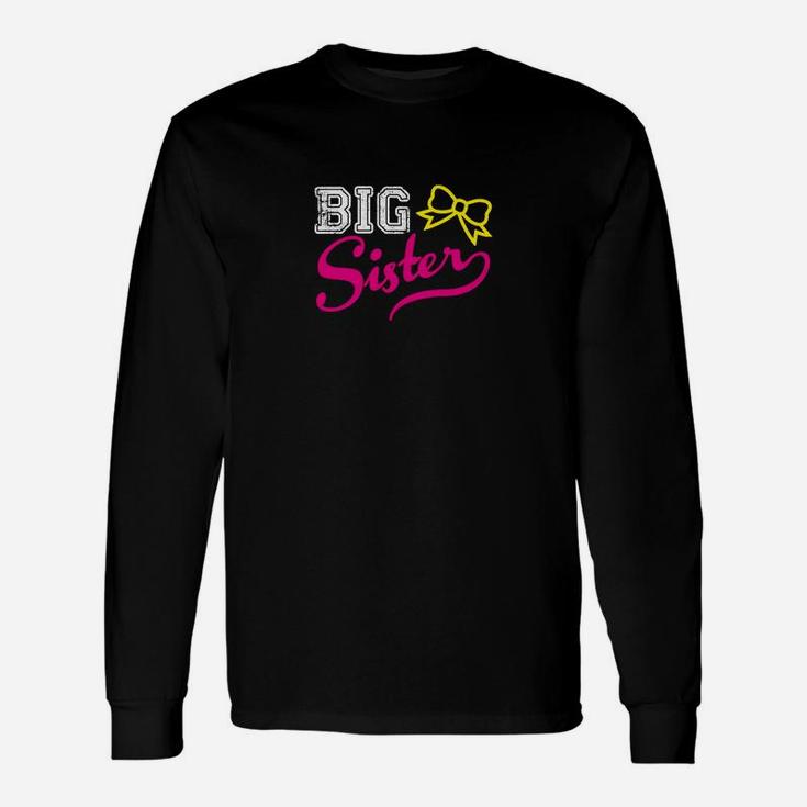 Big Sister Langarmshirts mit Schleifenmotiv, Schwarzes Mädchen-Langarmshirts