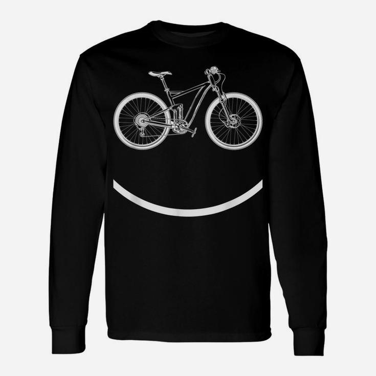 Bike Smiley Face Funny Mtb Cycling Gift Design Unisex Long Sleeve