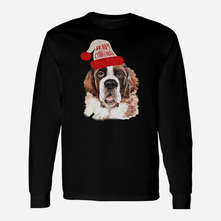 Black Base Saint Bernard Christmas Gift For Dog Lovers Sweatshirt Unisex Long Sleeve