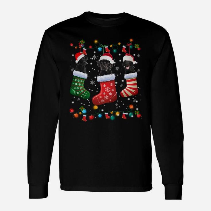 Black Lab Labrador Christmas Socks Funny Xmas Pajama Dog Sweatshirt Unisex Long Sleeve
