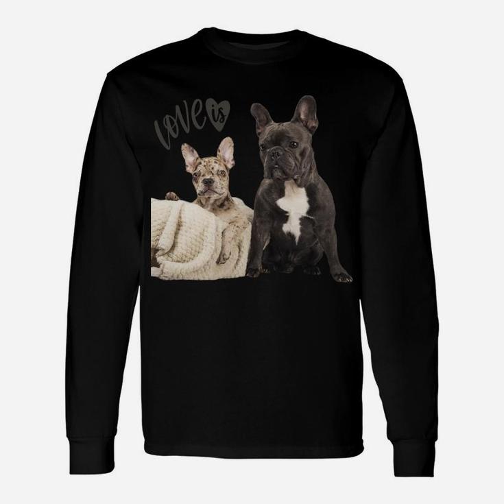 Black White French Bulldog Shirt Frenchie Mom Dad Dog Puppy Sweatshirt Unisex Long Sleeve