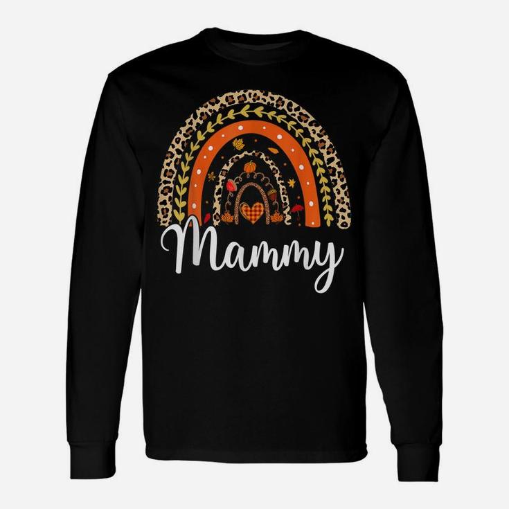 Blessed Mammy Funny Pumpkin Leopard Boho Rainbow Unisex Long Sleeve