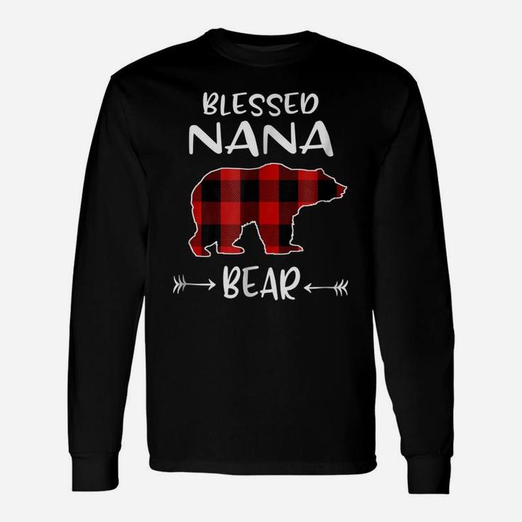 Blessed Nana Bear Shirt Primitive Buffalo Plaid Bear Shirt Unisex Long Sleeve