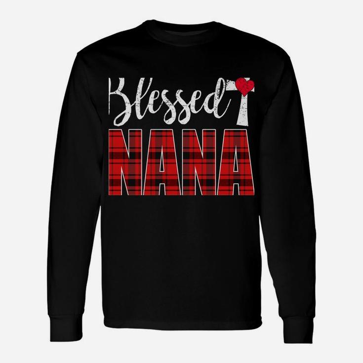 Blessed Nana Cross Caro Christmas Funny Nana Gift Xmas Sweatshirt Unisex Long Sleeve