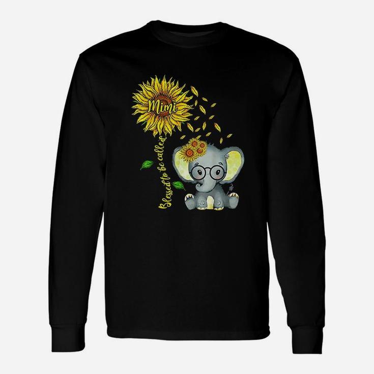 Blessed To Be Called Mimi Sunflower Elephant Unisex Long Sleeve