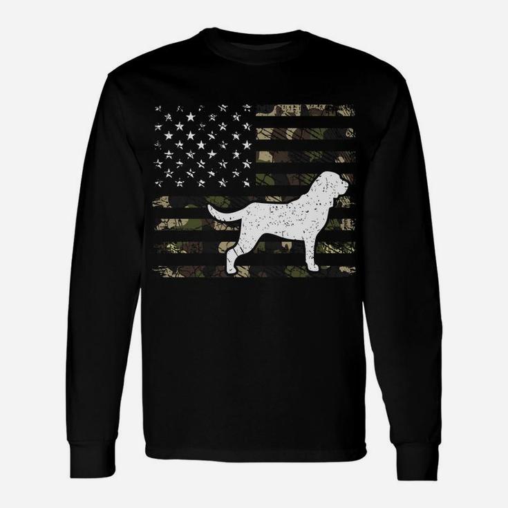Bloodhound Dog Dad Mom Camouflage Usa Flag Unisex Long Sleeve