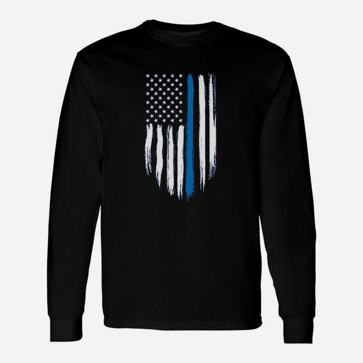 Blue Lives Matter American Flag Unisex Long Sleeve