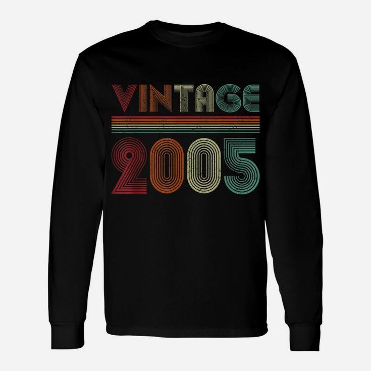 Born In 2005 Retro Vintage 16Th Birthday Gifts 16 Years Old Unisex Long Sleeve
