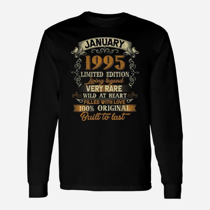 Born In January 1995 Vintage 26Th Birthday Gift 26 Yrs Old Unisex Long Sleeve