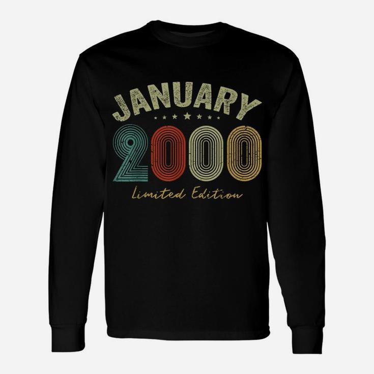 Born In January 2000 Vintage 21St Birthday 21 Years Old Gift Unisex Long Sleeve