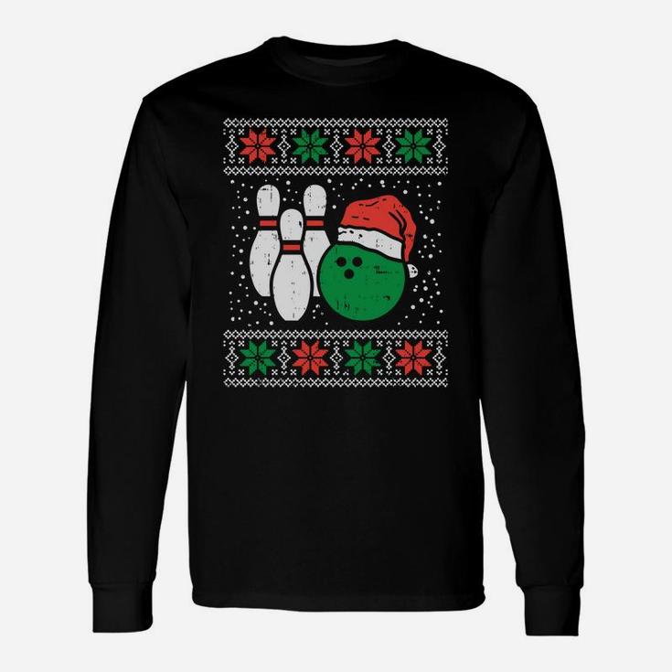 Bowling Ugly Christmas Sweater Sport Bowls Xmas Men Gift Sweatshirt Unisex Long Sleeve