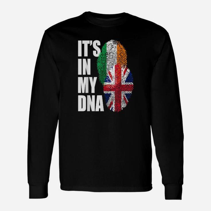 British And Irish Mix Dna Flag Heritage Long Sleeve T-Shirt