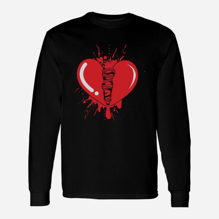 Broken Heart For Valentines Day Happy Valentines Day Long Sleeve T-Shirt
