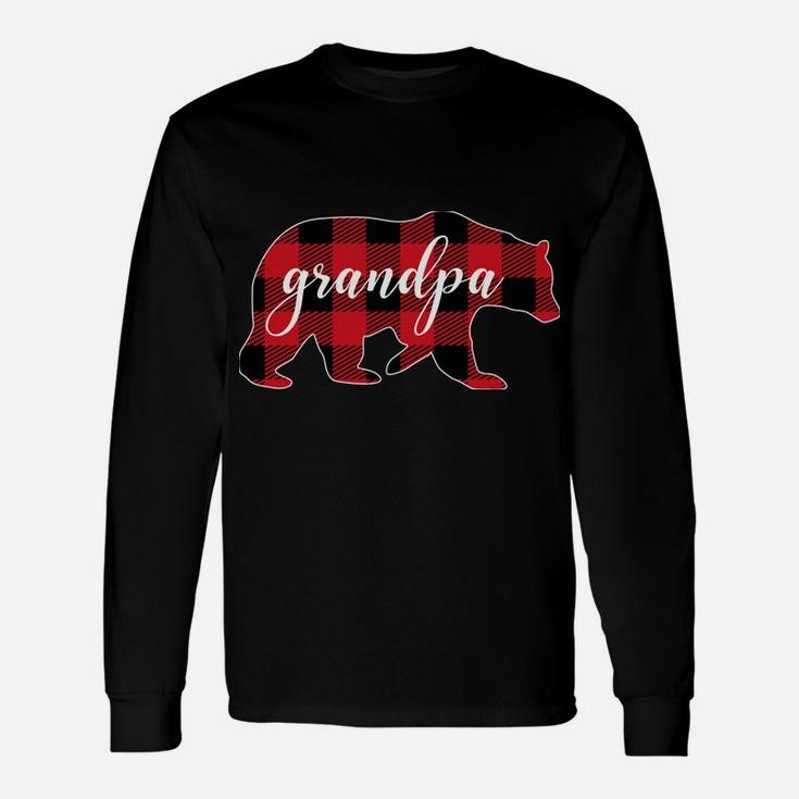 Buffalo Plaid Grandpa Bear Gifts Christmas Matching Family Unisex Long Sleeve