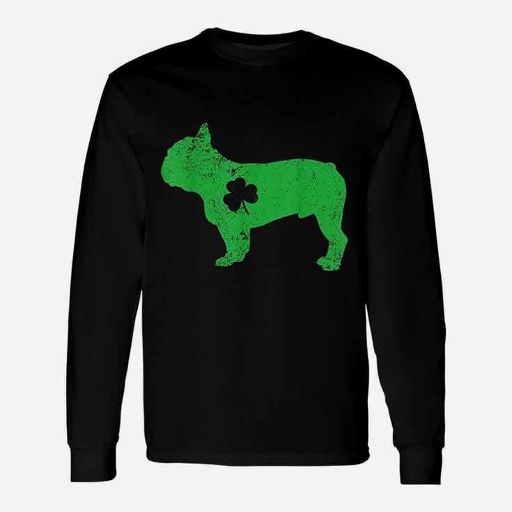 Bulldog Irish Clover St Patrick Day Unisex Long Sleeve