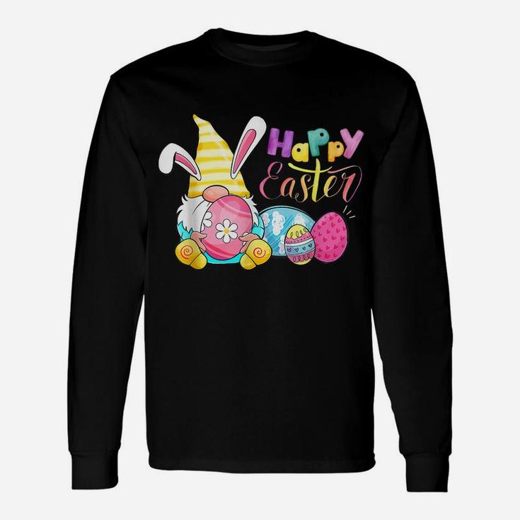 Bunny Gnome Rabbit Eggs Hunting Happy Easter Day Funny Unisex Long Sleeve