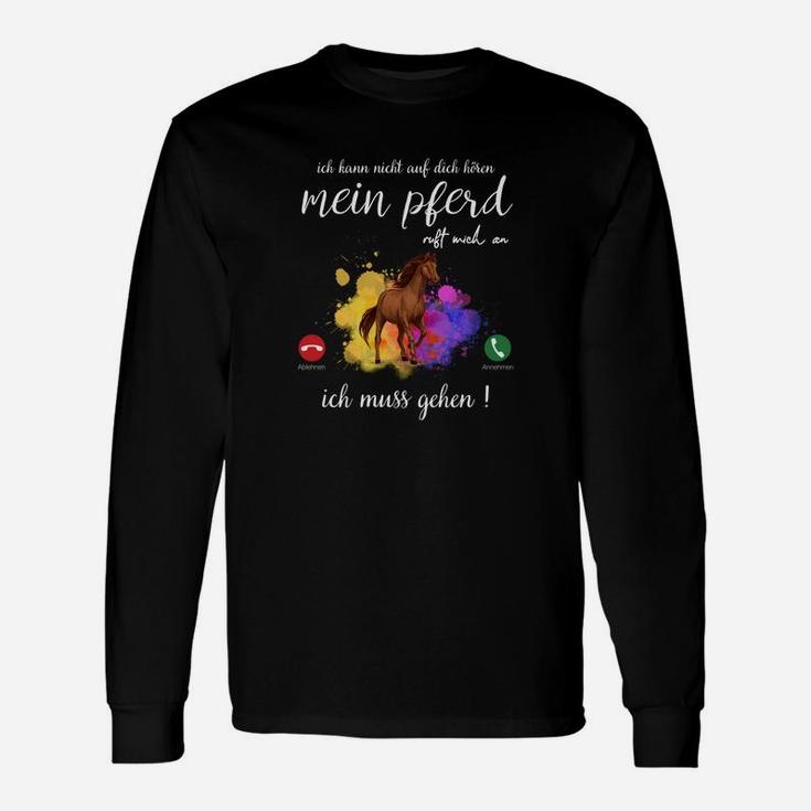 Buntes Pferd Liebhaber Langarmshirts, Spruch für Reiter