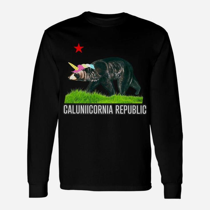 Calunicornia Republic Funny California Flag Unicorn Unisex Long Sleeve