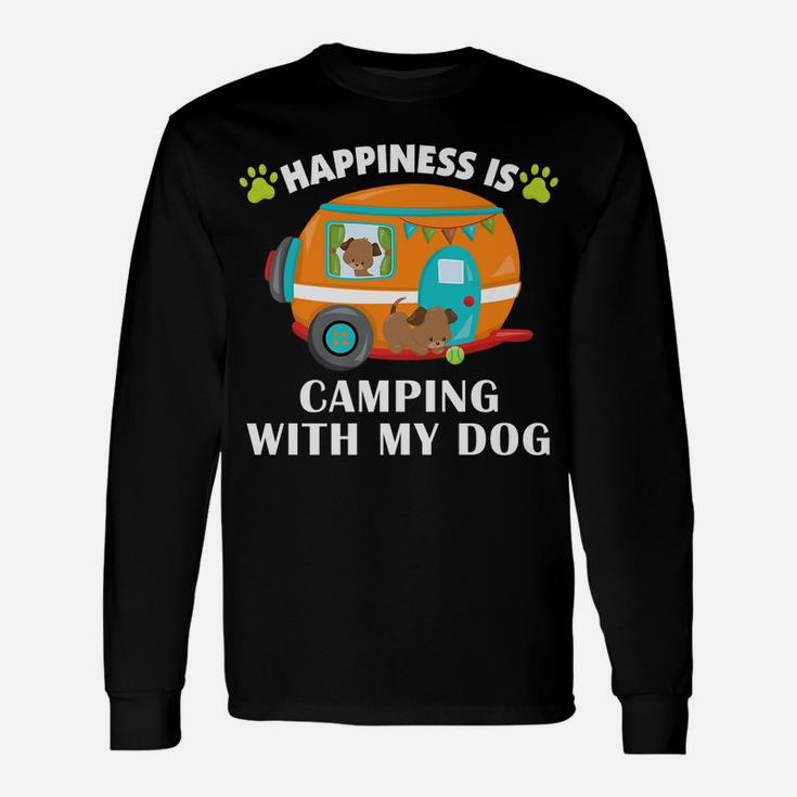 Camping With My Dog Camper Fishing Hunting Campfire Unisex Long Sleeve