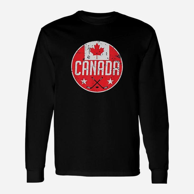 Canada Ice Hockey Flag Jersey Supporter Canadian Fan Gift Unisex Long Sleeve