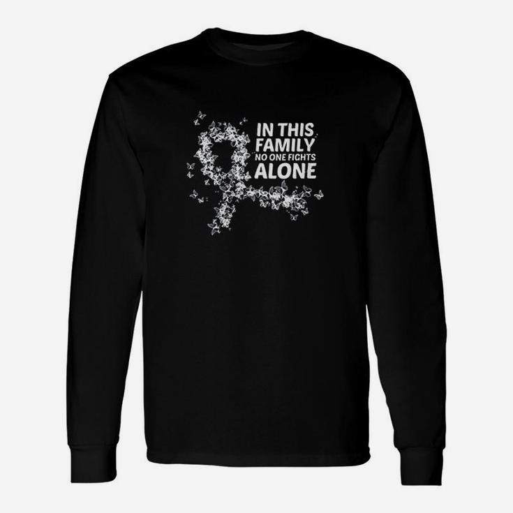 Canker No One Fights Alone Family Support White Ribbon Unisex Long Sleeve