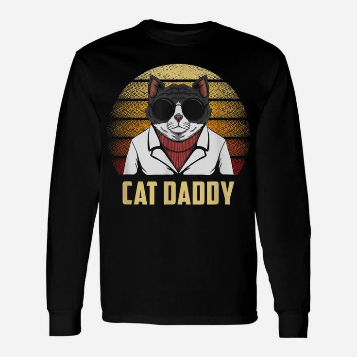 Cat Daddy Shirt Funny Retro Father Gift Best Ever Cat Dad Unisex Long Sleeve