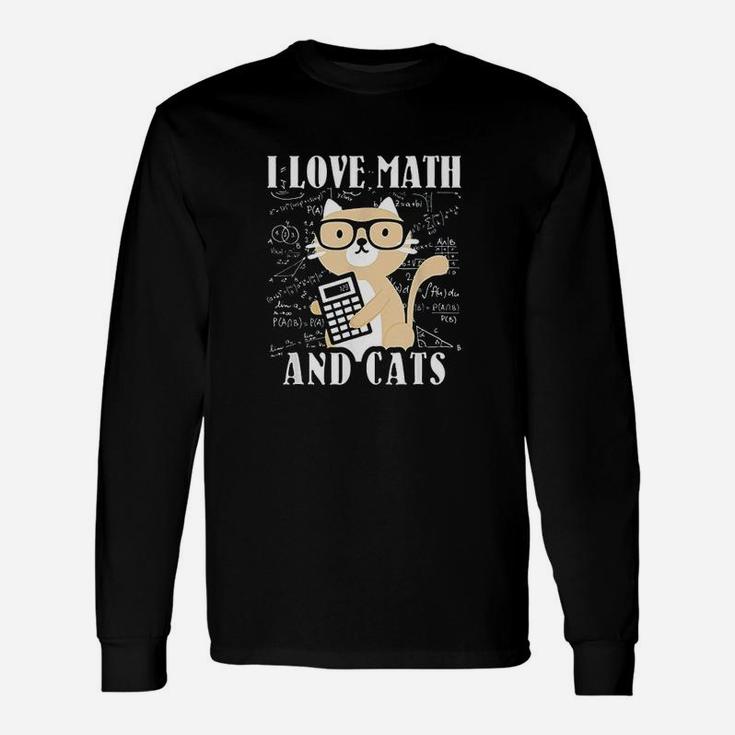 Cat I Love Math And Cats Mathematics Unisex Long Sleeve