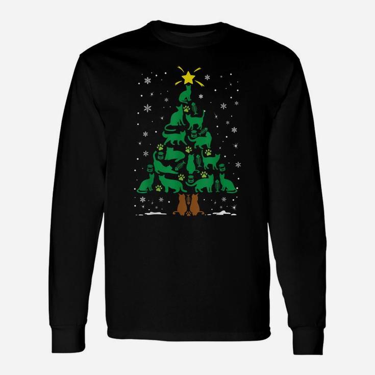 Cat Kitten Lovers Holiday Family Matching Christmas Tree Unisex Long Sleeve