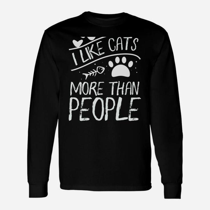 Cat Lover Tee | I Like Cats More Than People Unisex Long Sleeve