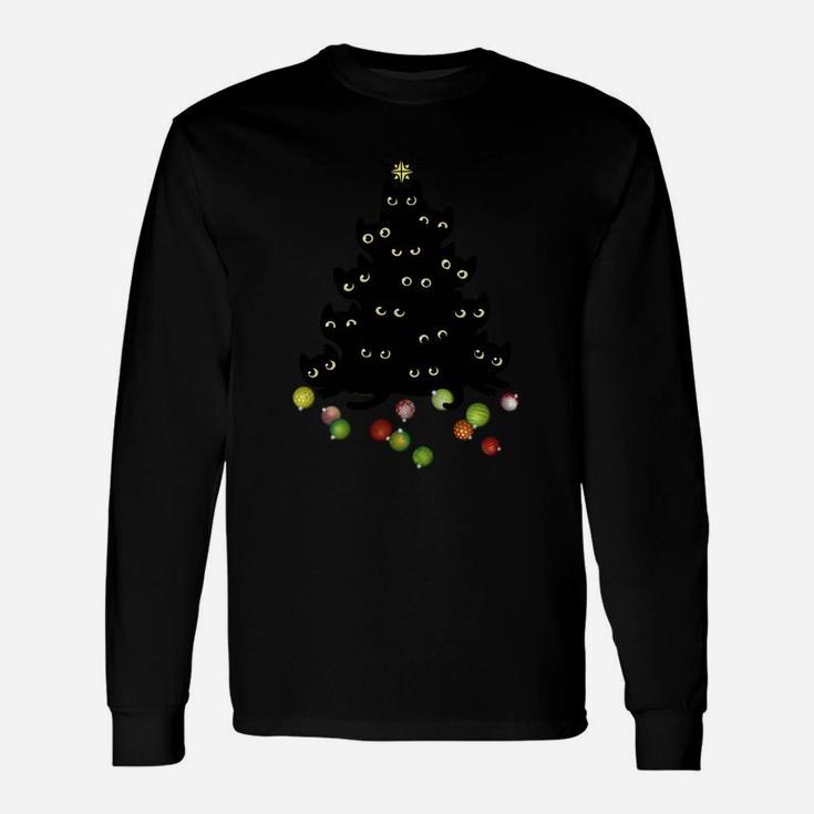 Cat Lovers Cute And Funny Holiday Tree Christmas Unisex Long Sleeve