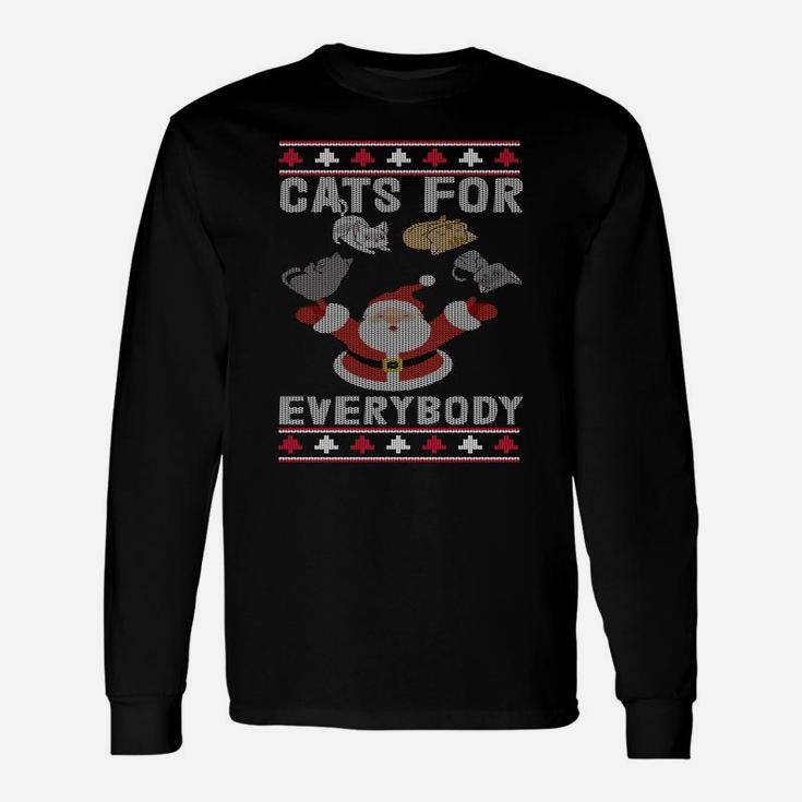 Cats For Everybody Christmas Ugly Sweater Funny Cat Lover Sweatshirt Unisex Long Sleeve