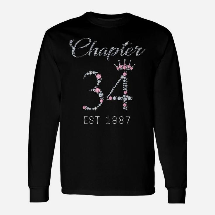 Chapter 34 Est 1987 34Th Birthday Tee Gift For Womens Unisex Long Sleeve