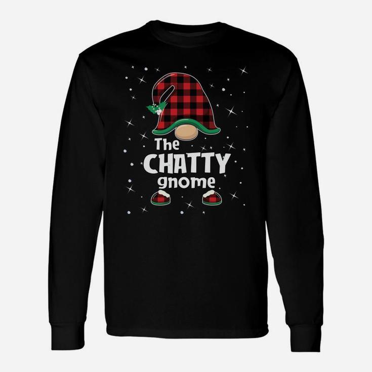 Chatty Gnome Buffalo Plaid Matching Christmas Gift Pajama Sweatshirt Unisex Long Sleeve
