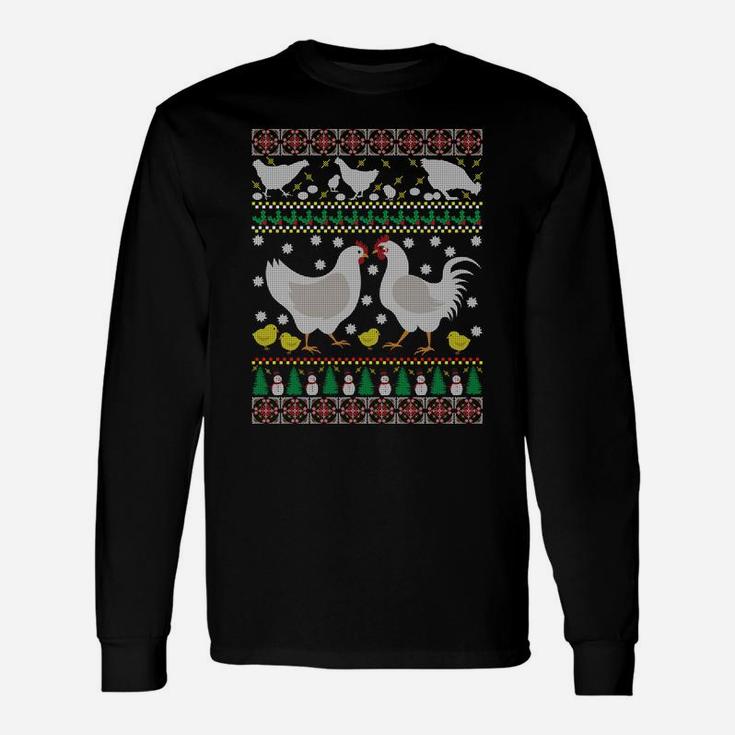 Chicken Ugly Christmas Farm Animal Funny Holiday Xmas Gift Sweatshirt Unisex Long Sleeve