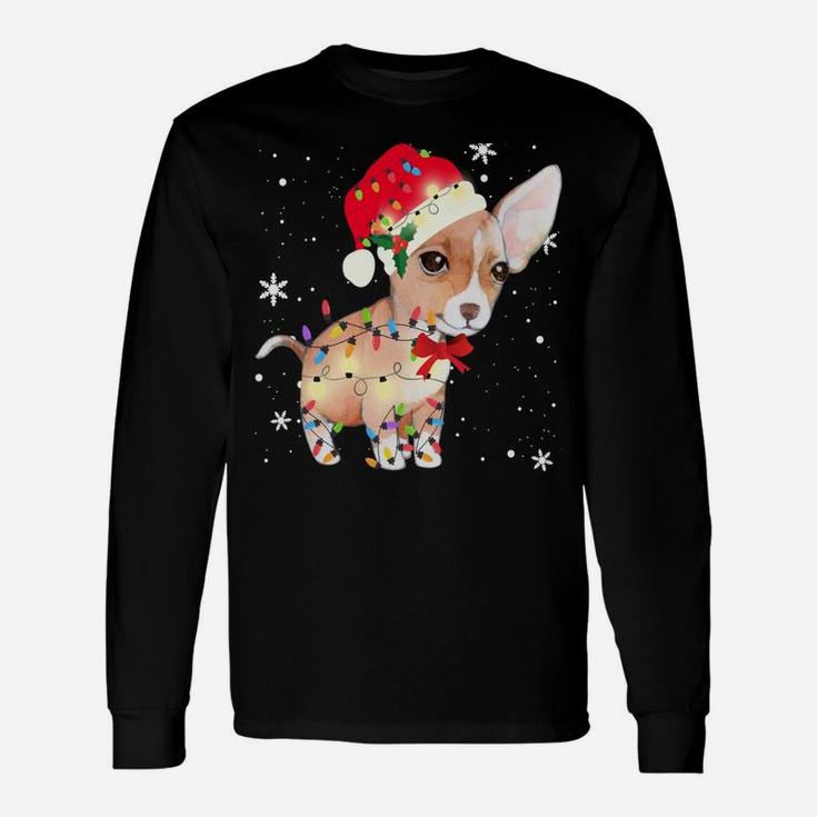 Chihuahua Dog Christmas Light Xmas Mom Dad Gifts Unisex Long Sleeve