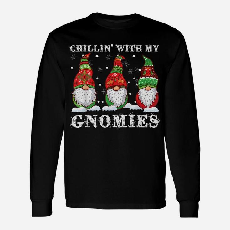 Chillin' With My Gnomies Nordic Gnome Christmas Pajama Gift Unisex Long Sleeve