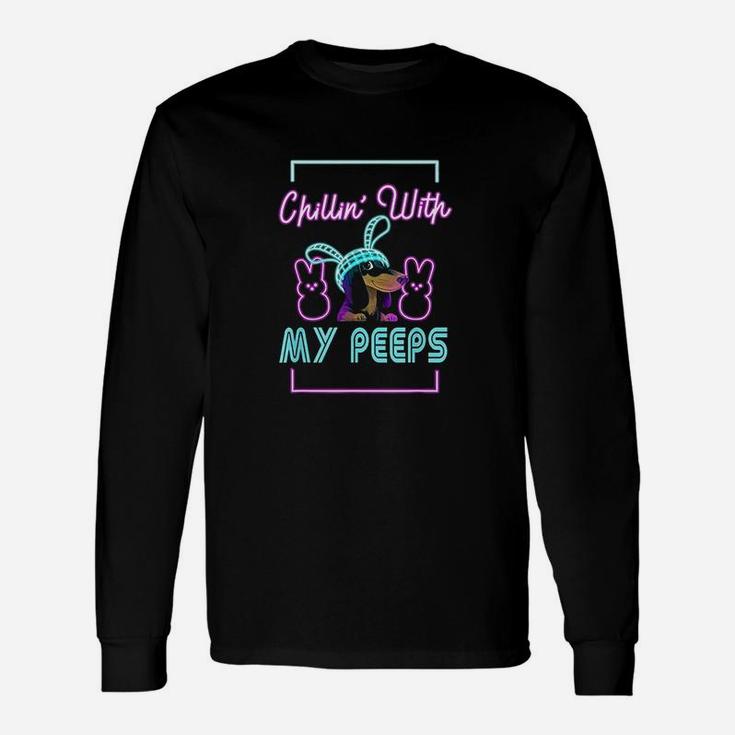 Chilling With My Peeps Funny Bunny Unisex Long Sleeve
