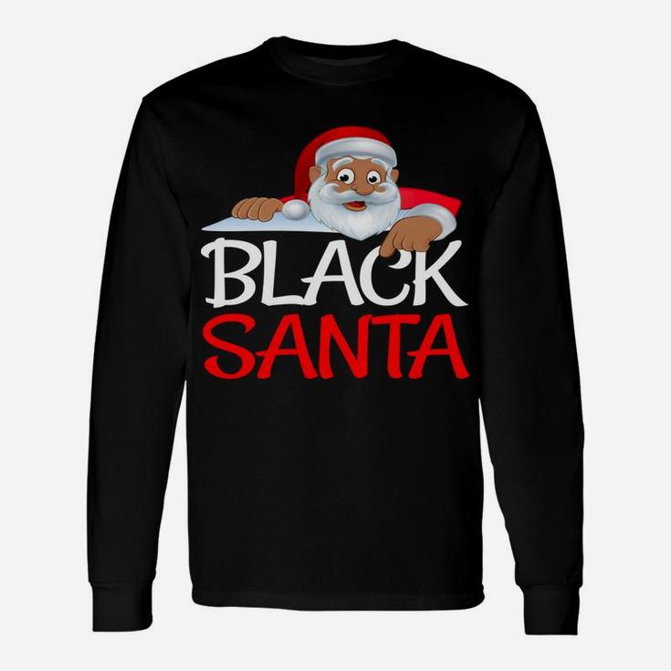 Christmas Black Lives Matter Santa African American Design Unisex Long Sleeve
