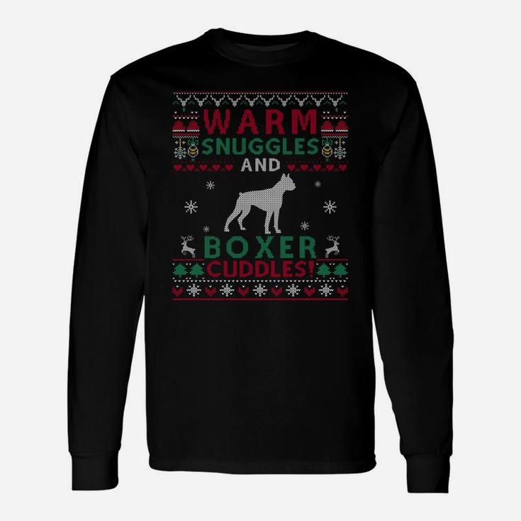 Christmas Boxer Dog Ugly Sweater Style Sweatshirt Unisex Long Sleeve