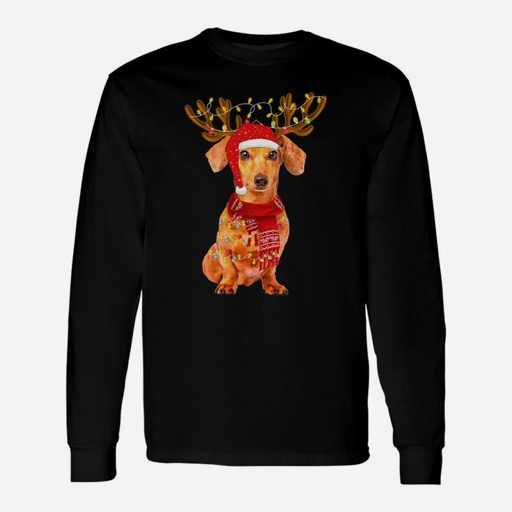 Christmas Lights Dachshund Dog Lover Dog Dad Dog Mom Sweatshirt Unisex Long Sleeve