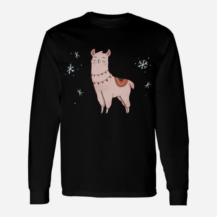 Christmas Llama Funny Cute Animal Alpaca Family Pajama Gift Sweatshirt Unisex Long Sleeve