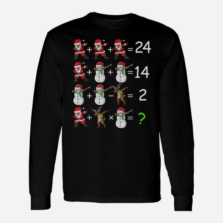 Christmas Order Of Operations Quiz Math Teacher Snowman Unisex Long Sleeve