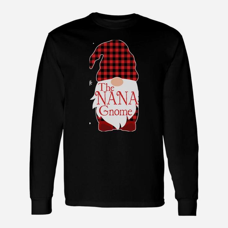 Christmas Pajama Family Gift Nana Gnome Buffalo Plaid Unisex Long Sleeve