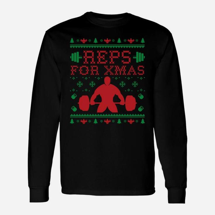 Christmas Reps For Xmas Weight Lifting Design Sweatshirt Unisex Long Sleeve