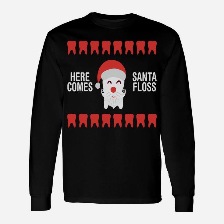 Christmas Santa Floss Dentist Dental Design Sweatshirt Unisex Long Sleeve