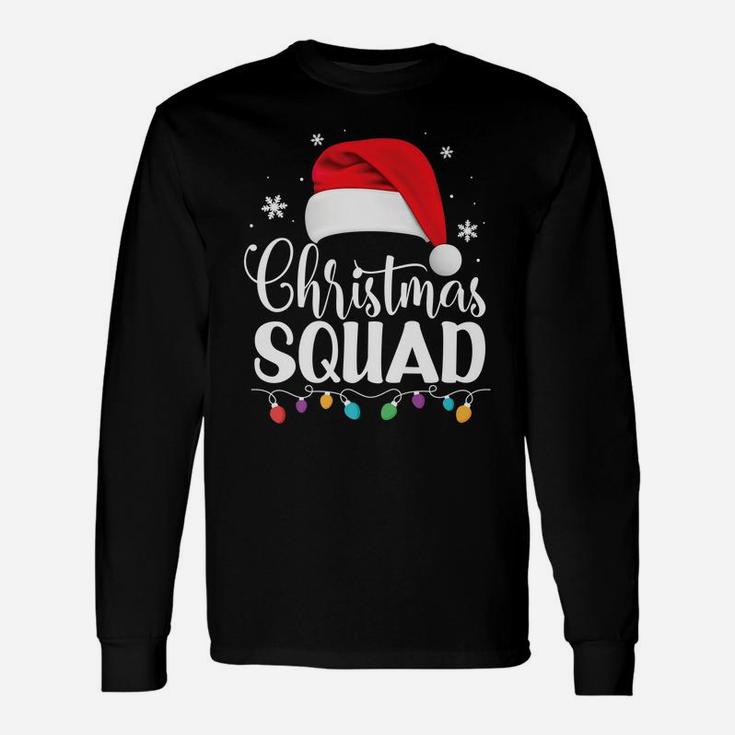 Christmas Squad Santa Hat Family Matching Pajamas Xmas Gift Unisex Long Sleeve