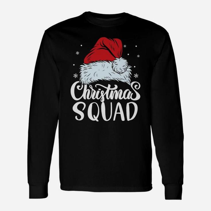 Christmas Squad Santa Hat Funny Family Matching Pajamas Unisex Long Sleeve